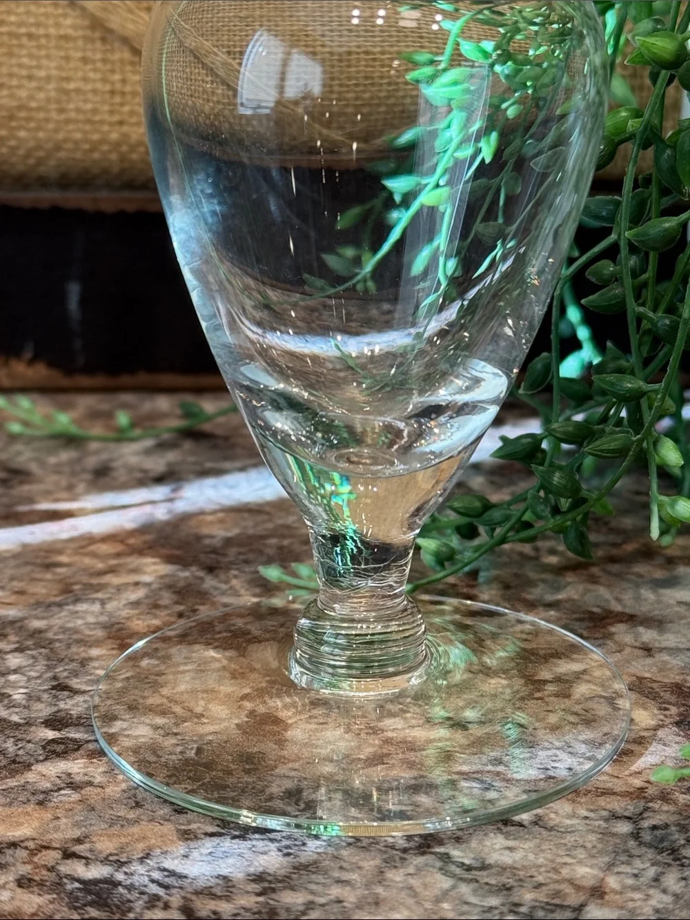 Clear Etched Glass Bud Vase -